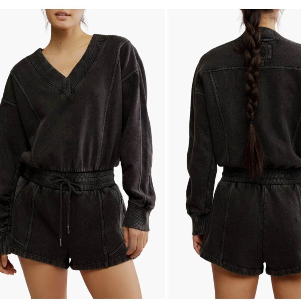 NWT Free People Movement Black Intercept Romper